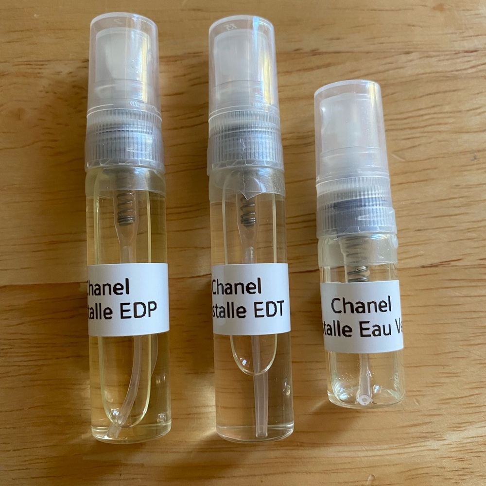 Chanel Cristalle Parfum, Eau De Toilette and Eau Verte RARE Decant Set